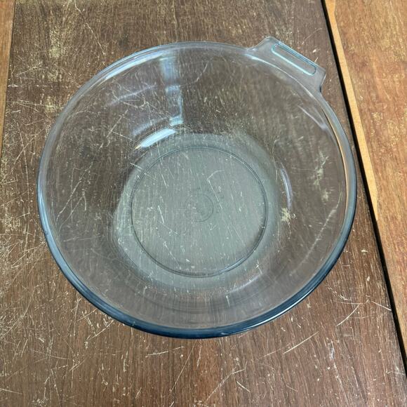 Vintage 1940s Flameware B-I 833-B Blue Tint Pan Skillet Bowl USA - Picture 3 of 9